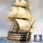 Картина Бриг „Меркурий“, атакованный двумя турецкими кораблями - Иван К. Айвазовский