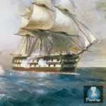 Картина Бриг „Меркурий“, атакованный двумя турецкими кораблями - Иван К. Айвазовский