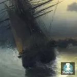 Картина Парусный корабль в открытом море при лунном свете - Иван К. Айвазовский