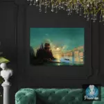 Картина Вид приморского города вечером с зажжённым маяком - Иван К. Айвазовский