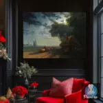 Картина Украинский пейзаж с чумаками при луне - Иван К. Айвазовский