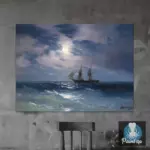 Картина Бриг Меркурий в лунном свете - Иван К. Айвазовский