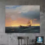Картина Корабль в море на закате - Иван К. Айвазовский
