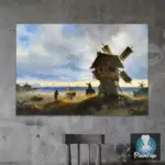 Картина Ветряная мельница на берегу моря - Иван К. Айвазовский