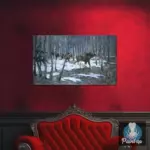 Картина Зимний лес с лосями - Степанов А.С.