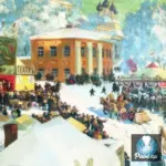 Картина Масленица - Кустодиев Б.М.