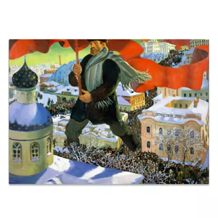 Картина Большевик - Кустодиев Б.М.