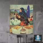 Картина Торговка овощами - Кустодиев Б.М.