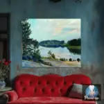Картина Лесное озеро в Конкола - Кустодиев Б.М.