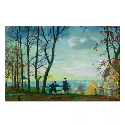 Картина Вид с Воробьёвых гор - Кустодиев Б.М.