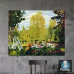 Картина Пейзаж с цветочной клумбой - Кустодиев Б.М.
