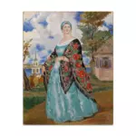 Картина Купчиха 1923 - Кустодиев Б.М.