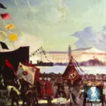 Картина Ночной праздник на Неве - Кустодиев Б.М.