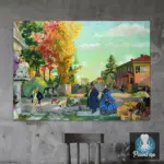 Картина Осеннее гулянье - Кустодиев Б.М.