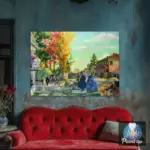 Картина Осеннее гулянье - Кустодиев Б.М.