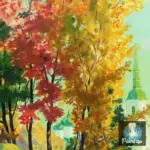 Картина Осеннее гулянье - Кустодиев Б.М.