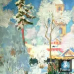Картина Крещенское водосвятие - Кустодиев Б.М.