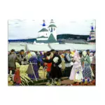 Картина Ярмарка - Кустодиев Б.М.