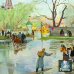 Картина Весна - Кустодиев Б.М.