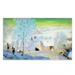 Картина Лыжники - Кустодиев Б.М.
