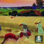 Картина Жатва - Кустодиев Б.М.