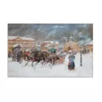 Картина Зимний обоз -Кустодиев Б.М.