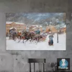 Картина Зимний обоз -Кустодиев Б.М.