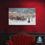 Картина Зимний обоз -Кустодиев Б.М.