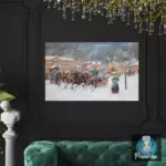 Картина Зимний обоз -Кустодиев Б.М.