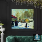 Картина Купеческий двор - Кустодиев Б.М.