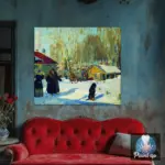 Картина Купеческий двор - Кустодиев Б.М.