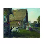 Картина Изба - Кустодиев Б.М.