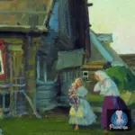 Картина Изба - Кустодиев Б.М.