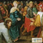 Картина Христос и женщина, взятая в прелюбодеяние - Питер Брейгель