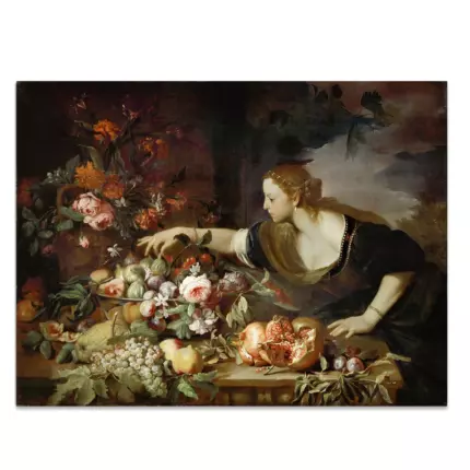 Картина Женщина, берущая фрукты - Абрахам Брейгель