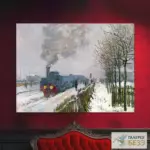 Картина Поезд в снегу - Клод Моне
