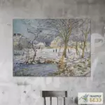 Картина Пруд, эффект снега - Клод Моне