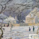 Картина Пруд, эффект снега - Клод Моне