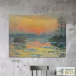 Картина Закат на Сене зимой - Клод Моне