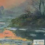 Картина Закат на Сене зимой - Клод Моне