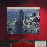 Картина Пирамиды Порт-Котон, бурное море - Клод Моне