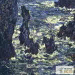 Картина Пирамиды Порт-Котон, бурное море - Клод Моне